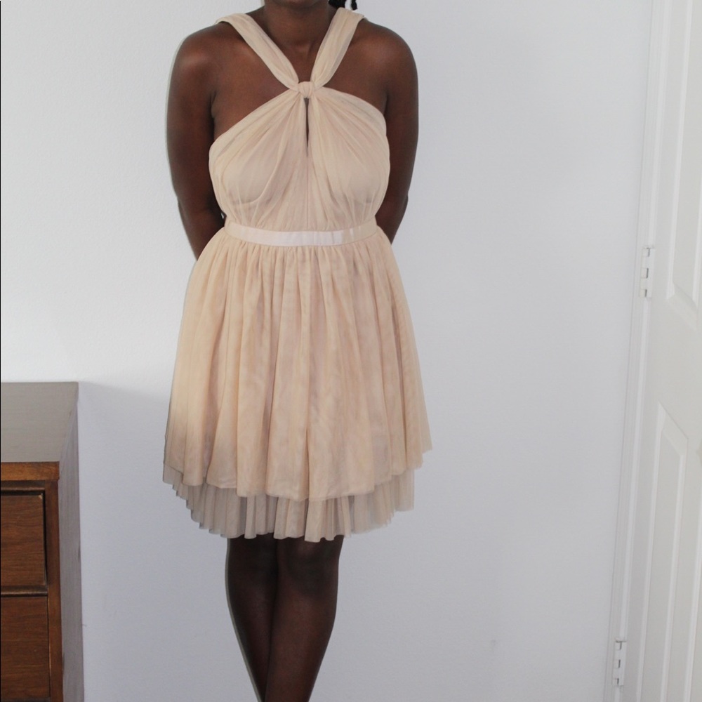 Club Monaco Cream Tulle Dress.